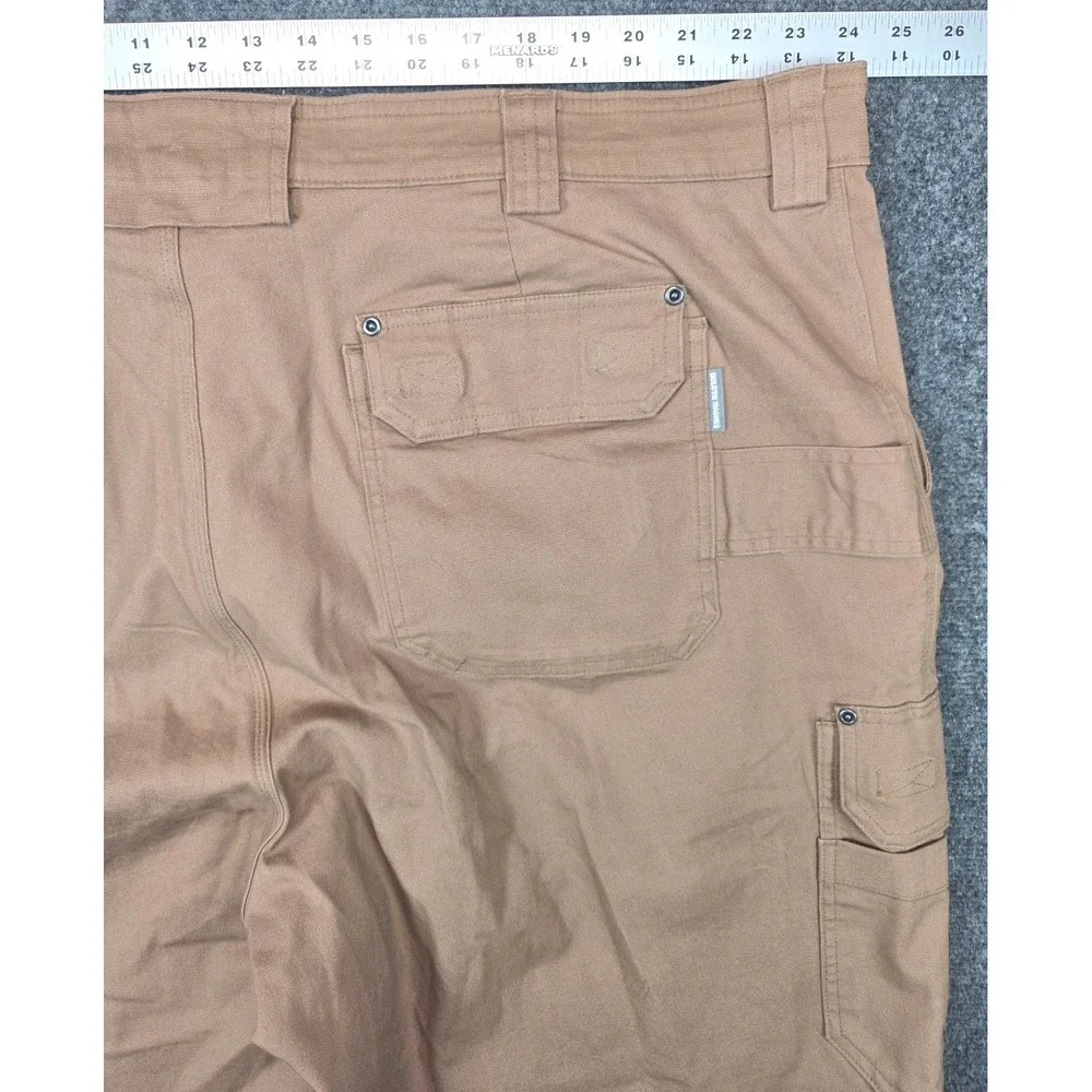 Duluth Trading Flex Fire Hose Cargo Shorts Mens 48 Brown Relaxed Fit